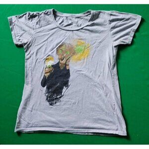 The Scream Ice Scream Edvard Munch Parody Art T-Shirt Small Grey Fitted